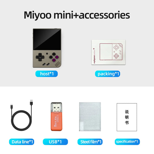 MIYOO Mini Plus Portable Retro Handheld Game Console V2 Mini+ 3.5 Inch IPS Screen Classic Video Game Console Linux System Gift