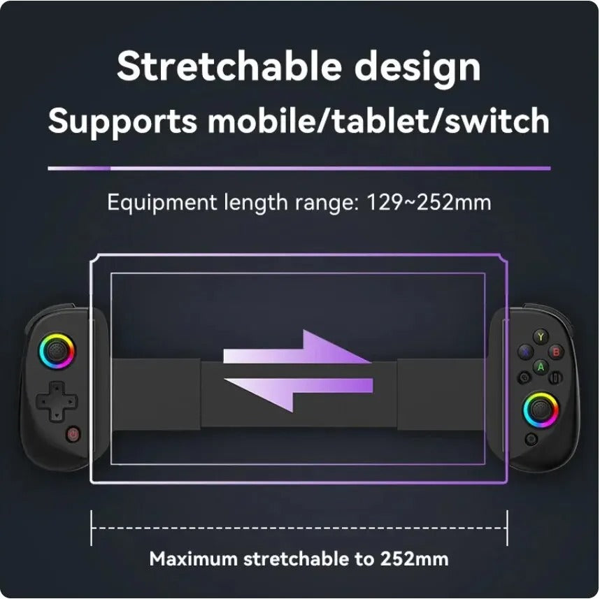 Telescópico Gamepad Controlador Joystick Turbo 6-axis Gyro Vibration Wireles Bluetooth 5.2 para Android IOS PS3 PS4 Switch IPad